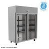 Armoire froide positive 1476L Ext Inox 2 portes vitrées Groupe Logé
