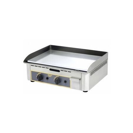 Plaque Lisse à snacker électrique 2 zones de chauffe Chromée