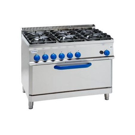 Fourneau dessus gaz sur Four gaz statique Extra-large + GRILL (3 kW) 6 feux Gamme 700