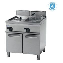 Friteuse sur coffre gaz avec cuve en V 2x13L Gamme 900