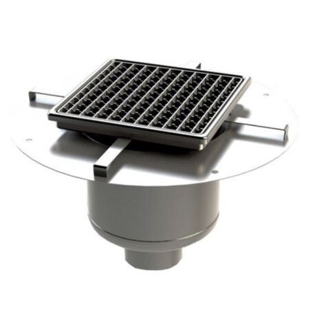 Siphon inox 255 DN100 verticale Caillebotis Sans panier 25100ET