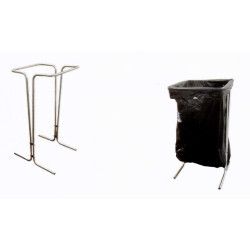Poubelle Support pour sacs Sans couvercle Sans roulette Inox