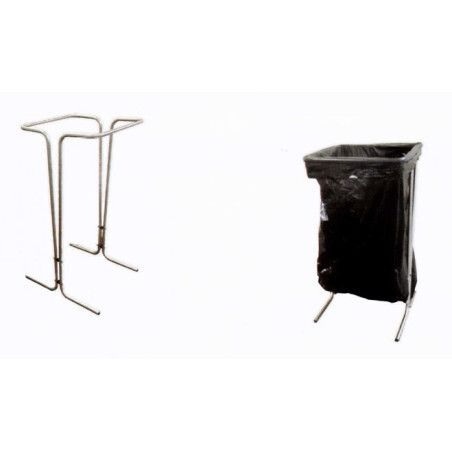 Poubelle Support pour sacs Sans couvercle Sans roulette Inox