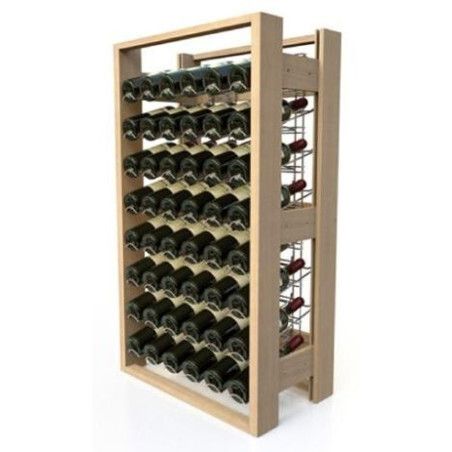 Casier A Vin En Bois + Niveaux Chromes 16 Niveaux NF3 48 Bouteilles