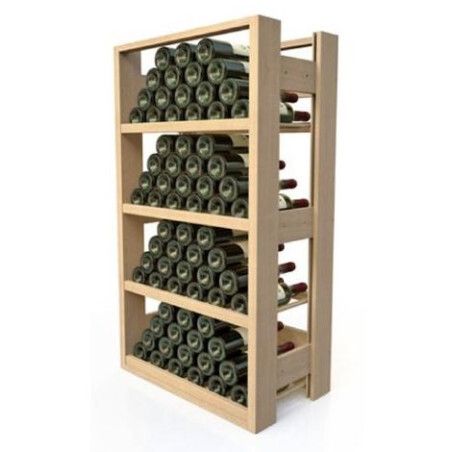 Casier A Vin En Bois + Niveaux En Bois 4 Niveaux 40-72 Bouteilles