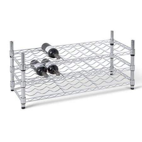 Casier A Vin 3 Niveaux 27 Bouteilles Chromee