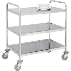 Chariot en inox 3 plateaux