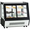 Vitrine réfrigérée à poser double portes Compresseur sous vitrine Capacité 125L Noire