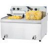 Friteuse électrique avec vanne de vidange 2 x 10 litres haut rendement