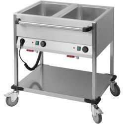 Chariot bain-marie à eau 2 x GN 1/1 Face