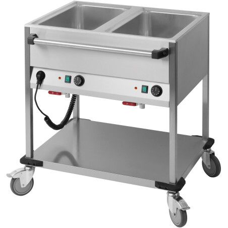 Chariot bain-marie à eau 2 x GN 1/1 Face