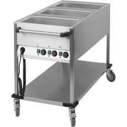 Chariot bain-marie à eau 3 x GN 1/1 Côté