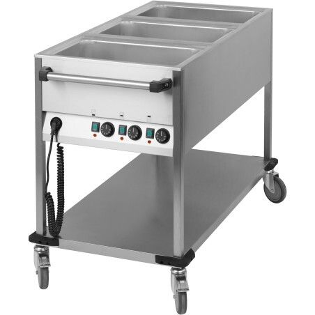 Chariot bain-marie à eau 3 x GN 1/1 Côté