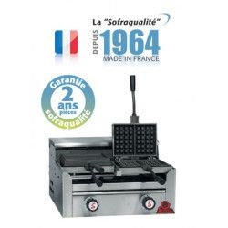Gaufriers forain réversibles gaz 24 alvéoles 2 fers