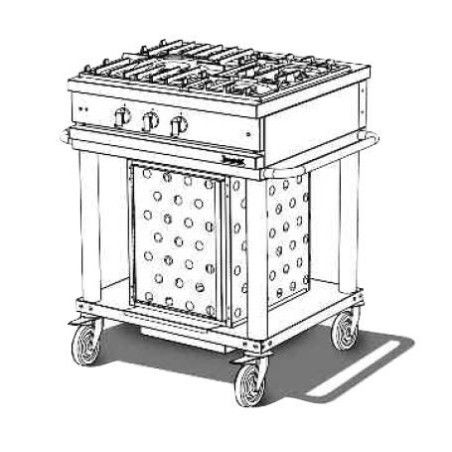 Table de cuisson gaz 3 feux  mobile sans couvercle