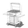 Table de cuisson gaz 3 feux mobile avec couvercle