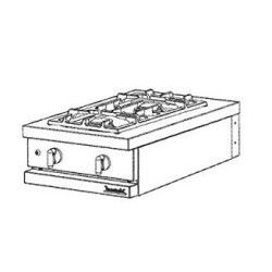 Table de cuisson gaz 2 feux sans couvercle à poser
