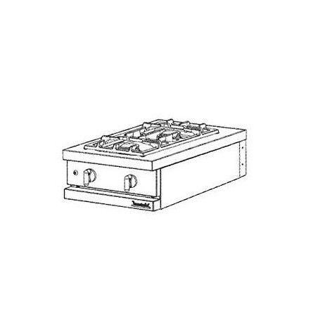 Table de cuisson gaz 2 feux sans couvercle à poser
