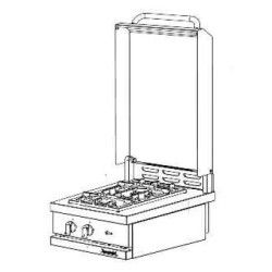 Table de cuisson gaz 2 feux avec couvercle à poser