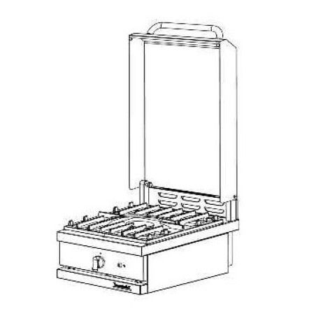 Table de cuisson gaz 1 feu avec couvercle à poser