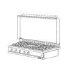 Table de cuisson gaz 5 feux avec couvercle à poser