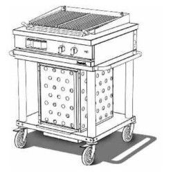 Grill gaz à pierres de lave mobile sans couvercle Grand modèle