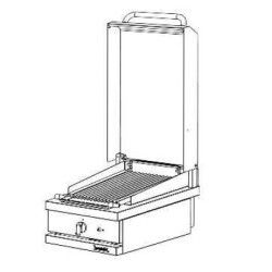 Grill gaz à pierres de lave avec couvercle à poser Lg400mm