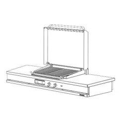 Grill gaz à pierres de lave avec couvercle à poser Longueur 1500mm