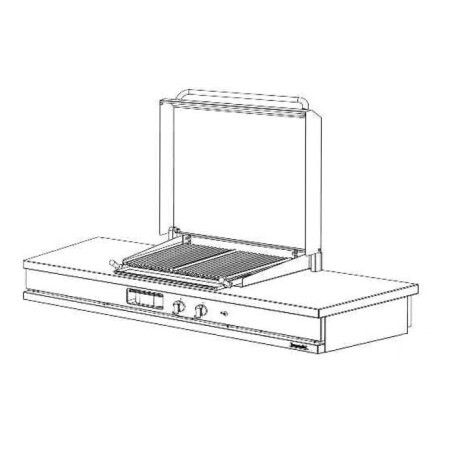 Grill gaz à pierres de lave avec couvercle à poser Longueur 1500mm