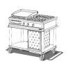 Plancha gaz et 1 feu mobile sans couvercle