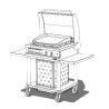 Plancha gaz mobile avec couvercle