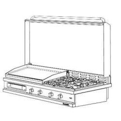 Plancha gaz et 2 feux avec couvercle à poser