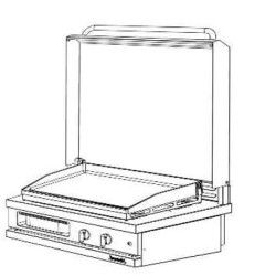 Plancha gaz avec couvercle à poser Lg700mm