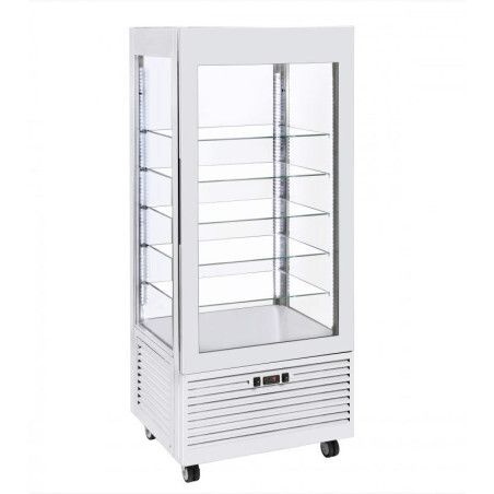 Vitrines 4 faces positives 742L Ventilé T+4 à +10°C Groupe logé R452A