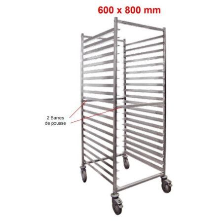 Chariot Haut à 20 glissières Euronome 600x800 livré monté