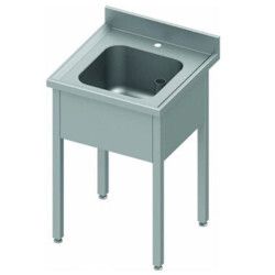 Plonge sur pieds 700x700 Cuve 500x500x300mm 1 Bac Sans égouttoir