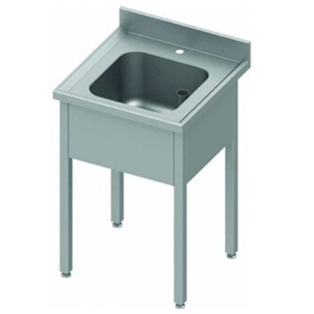 Plonge sur pieds 700x700 Cuve 500x500x300mm 1 Bac Sans égouttoir