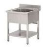 Plonge sur pieds 700x700 Cuve 500x500x300mm 1 Bac Sans égouttoir Etagère basse