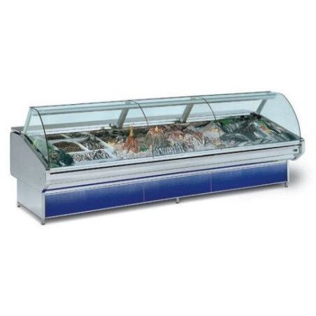 Vitrine 2594mm Exposition bombée poisson Groupe Logé Froid statique
