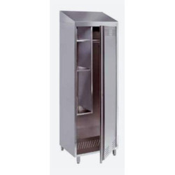 Armoire inox de rangement 600mm 1 porte battante Etagères et Casier