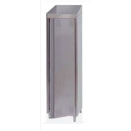 Armoire inox de rangement 600mm 1 porte battante 3 grandes étagères