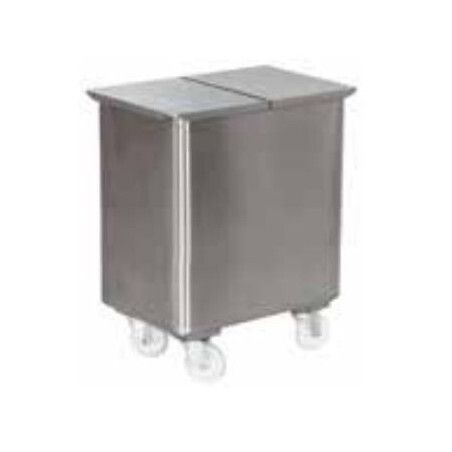 Bac inox roulant avec couvercle à charnière