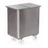 Bac inox roulant avec couvercle à charnière