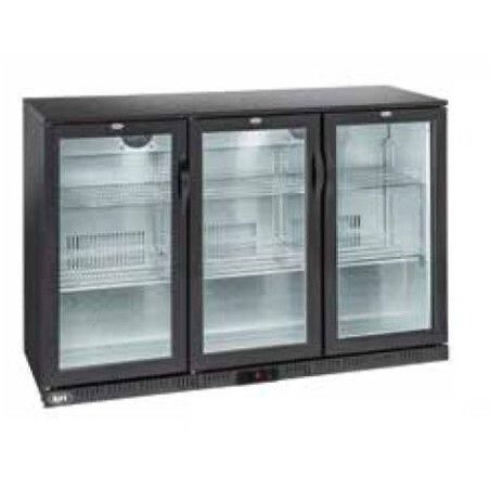 Arrière-bar Ext Noir Groupe Logé 3 Portes battantes vitrées 320L