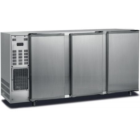 Arrière-bar Ext Noir Froid Ventilé Groupe Logé 3 portes pleines 390L