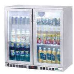 Arrière-bar Inox Groupe Logé 2 Portes battantes vitrées 227L