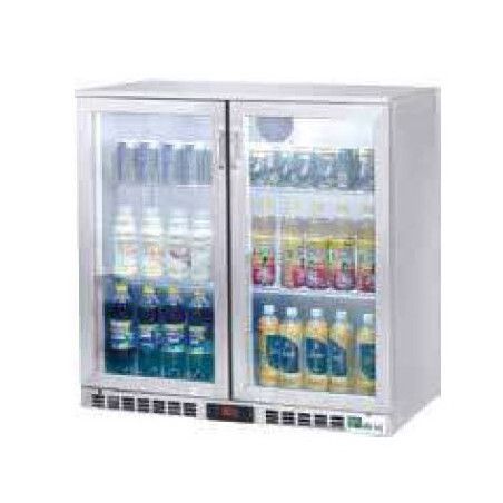 Arrière-bar Inox Groupe Logé 2 Portes battantes vitrées 227L