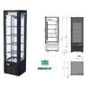 Vitrine réfrigérée Positive Noire 4 faces Vitrées 600L sur roulettes