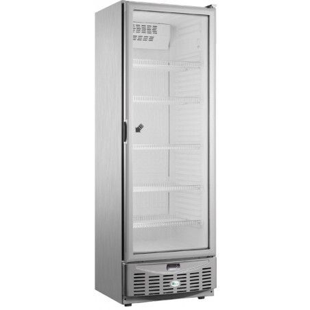 Armoire froide positive 341L Ext Inox 1 porte vitrée Groupe Logé