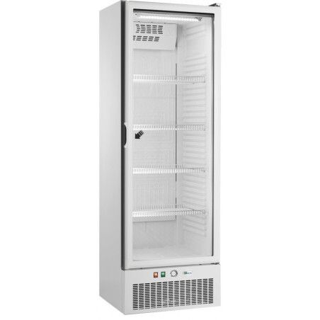 Armoire froide négative 330L Ext Blanc 1 porte vitrée Groupe Logé